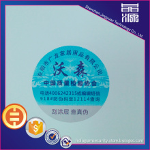 Scratch Off Self Adhesive Security Label Sticker